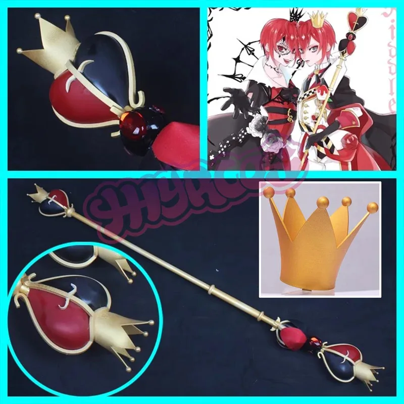 Аниме Riddle Rosehearts реквизит для сотрудников длиной 150 см, Хэллоуин, карнавальный костюм, реквизит, аксессуары, аксессуары для парика, корона