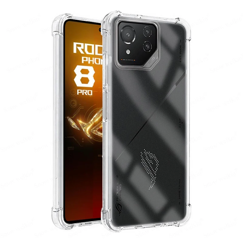 For ROG Phone 8 Pro Airbags Buffer Full Protection Case For Asus ROG Phone 8 Pro Clear Soft TPU Shockproof Back Case Cover