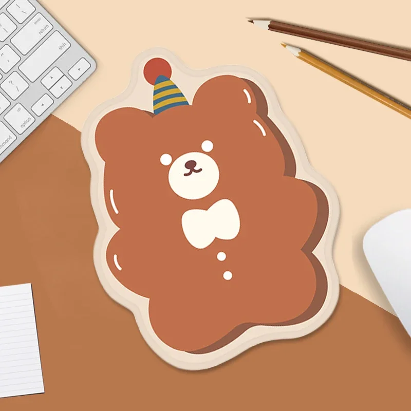 Diving Bear Mouse Pad Cartoon Cookie Man Non-Slip Rubber Small Mousepad Cute Girls Office  Accessories Mat For Pc Gamer Pad