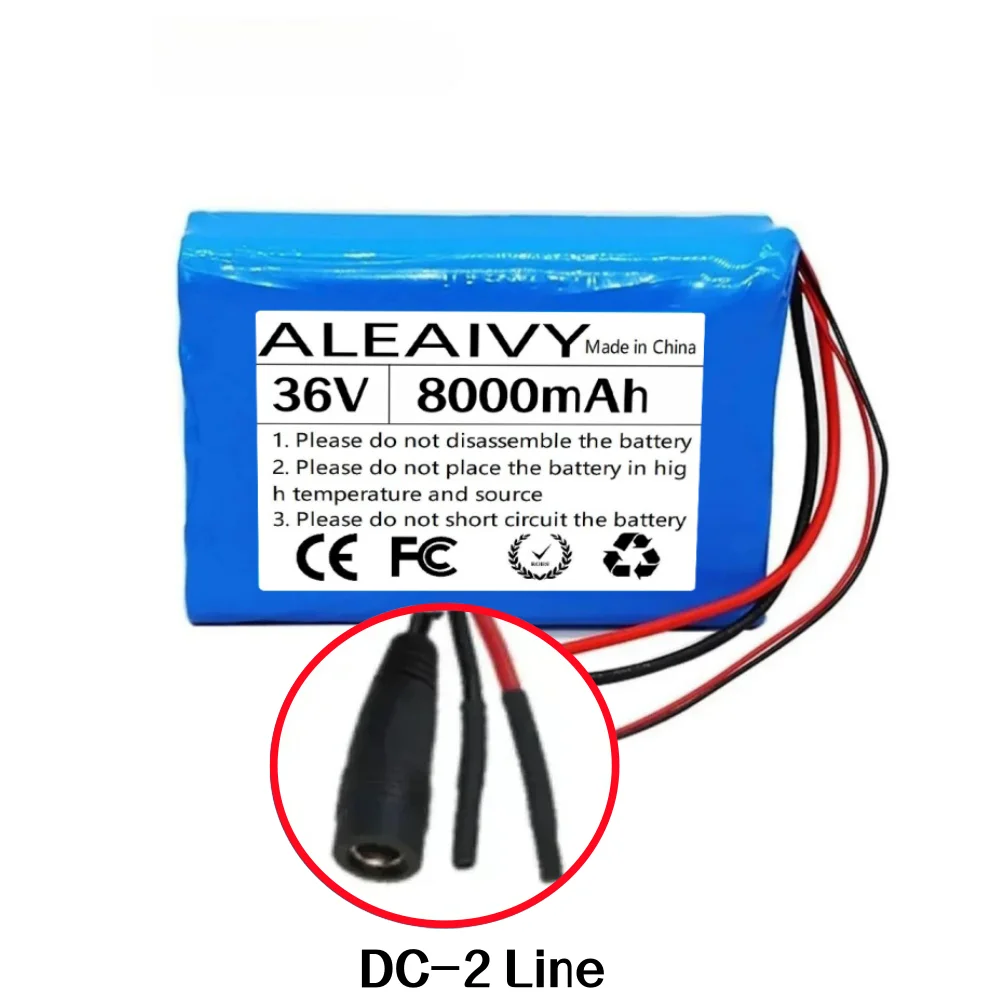 36V 8Ah 10S2P 18650 lithiumbatterij 8000 mAh 42 V voertuig ultradunne draagbare batterij met ingebouwd BMS-systeem.