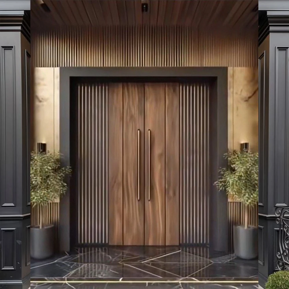 باب بابية مزدوجة مدخل بوابة أمان أمامية دخول الأبواب الرئيسية الخارجية الداخلية محور الباب الألومنيوم ديكور المنزل مخصص