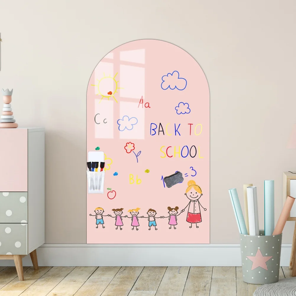 Magnetic Wall Decal Arch Magnetic Chalkboard For Kids Nursery Self-Adhesive Chalk Board Magnet Walls Stickers For Playroom