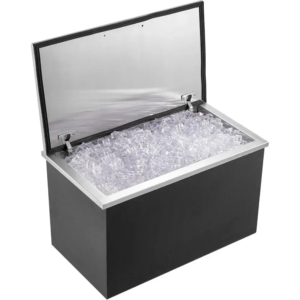 

Stainless Steel 24L Outdoor Ice Chest with Hinged Lid, Commercial-Grade 40 Quart Cooler