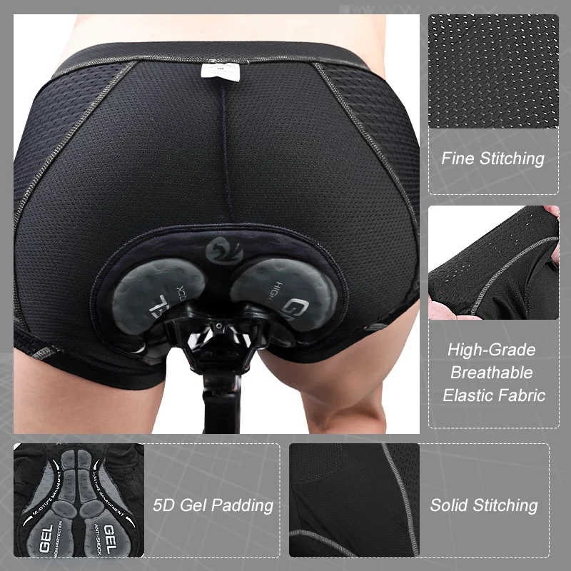 Pantalones cortos de ciclismo para hombre, ropa interior de malla transpirable con almohadilla de GEL, a prueba de golpes, para ciclismo de montaña