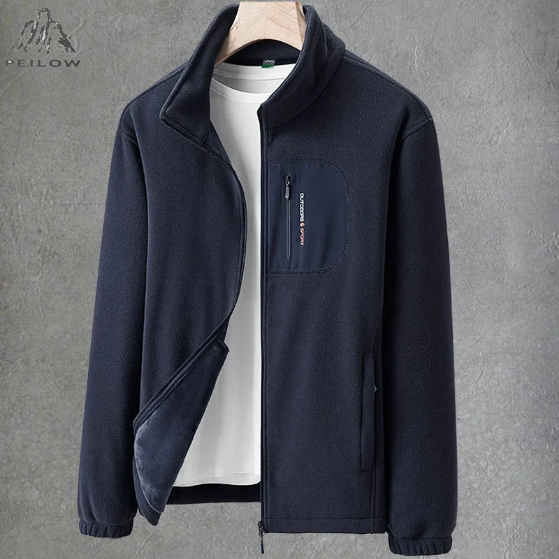 

Флисовая теплая спортивная куртка, мужская модная повседневная куртка на молнии, походная куртка с воротником-стойкой, верхнее пальто для кемпинга, мужская одежда