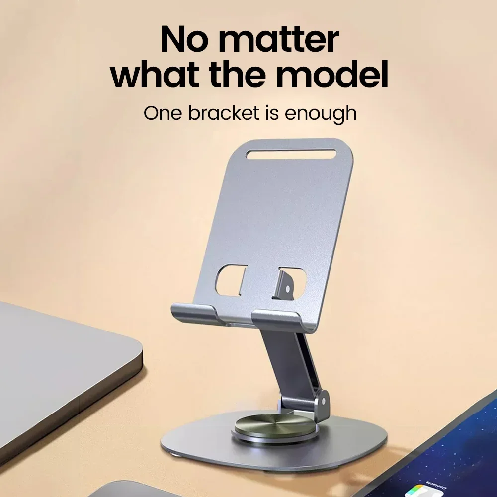 Olaf Universal 360 Rotation Mobile Phone Holder Metal Foldable Bracket Phone Holder Desk Stand For Mobile Phone Tablet Holder