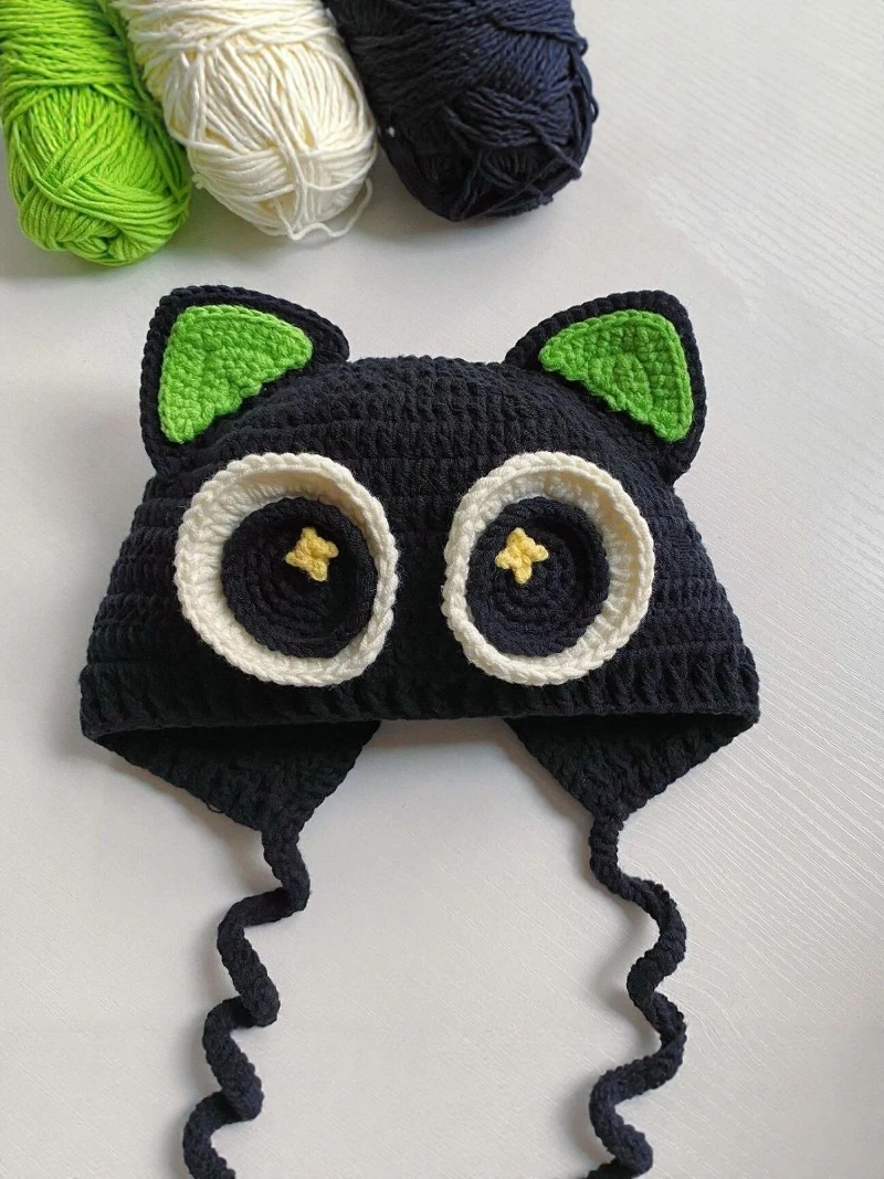 kit-de-material-diy-para-iantes-em-croche-com-fio-de-chapeu-fofo-luo-xiaohui-feito-a-mao-fio-medio-fino-origem-chinesa