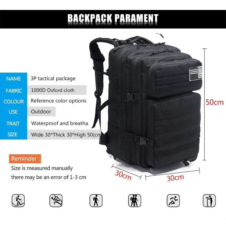 Tactical Backpack Large 3 Day Assault Pack Molle Bag Backpacks Hiking Backpacks Bags