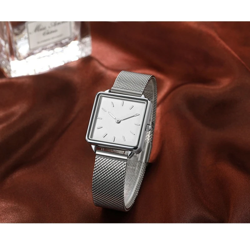 ساعات كوارتز نسائية فاخرة من أفضل العلامات التجارية ساعات يد تناظرية مربعة أنيقة للنساء ساعة بسيطة للسيدات هدية reloj de mujer #5