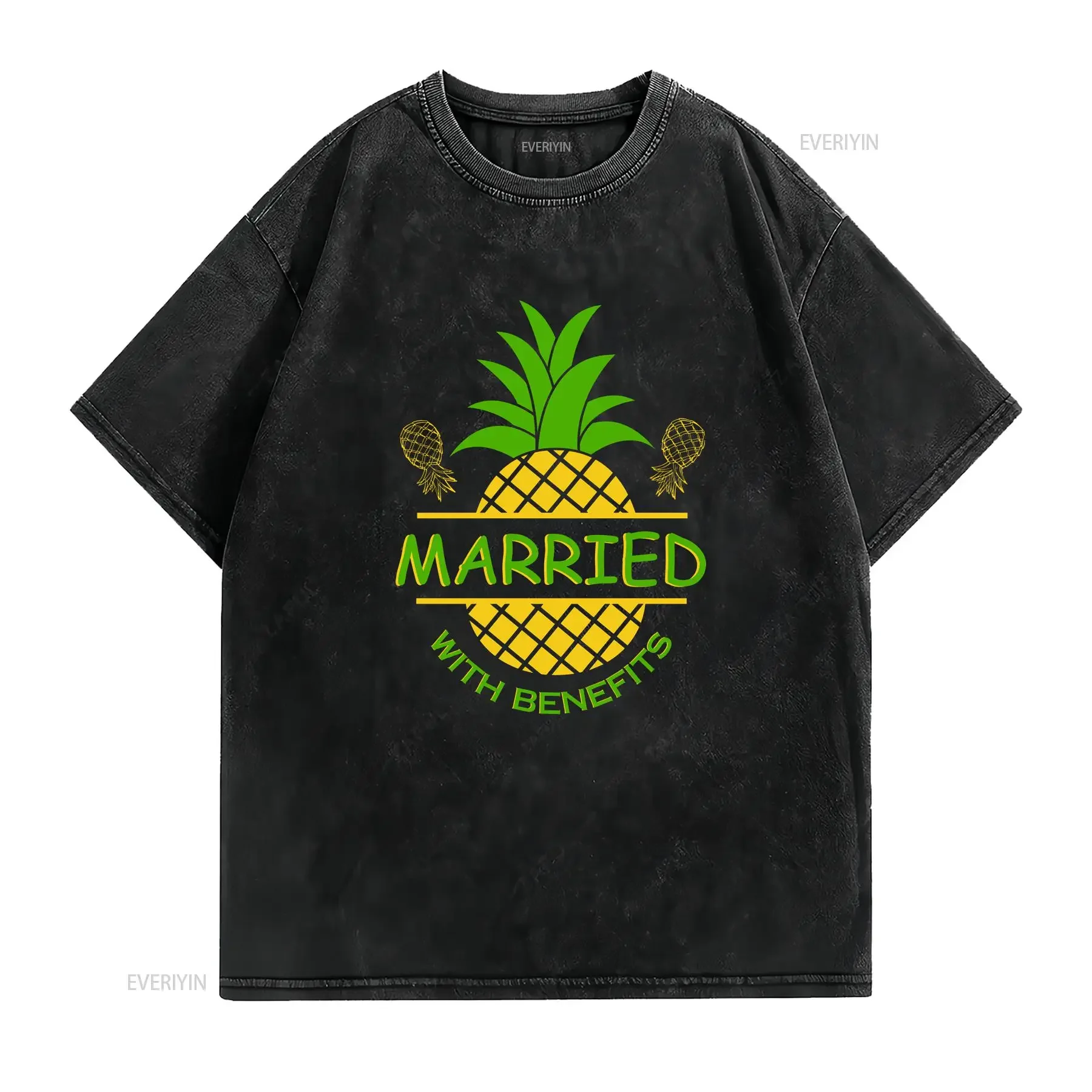 Married With Benefits Swingers Pineapple T shirt Couple Swapping Adult Lifestyle Suggestive Upside Down vintage Washed Soft