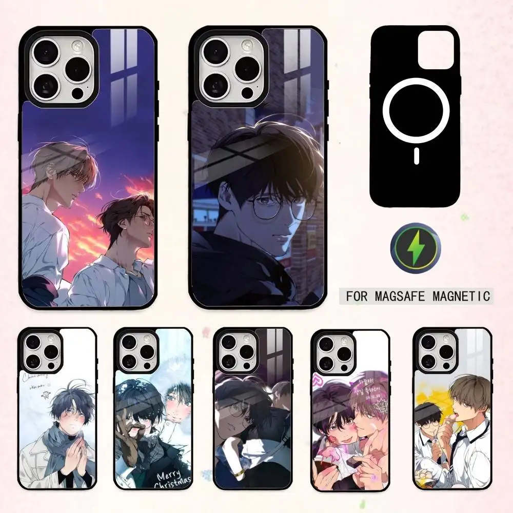 

Чехол для телефона K-Korean Comics L-Lost In The Cloud для iPhone 17, 16, 15, 14, 13, 12, 11, Pro Max, магнитный, для беспроводной зарядки Magsafe