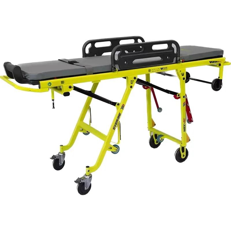 Manual High-Strength Steel Alloy Ambulance Stretcher Designed to Prevent Secondary Injuries to Patients