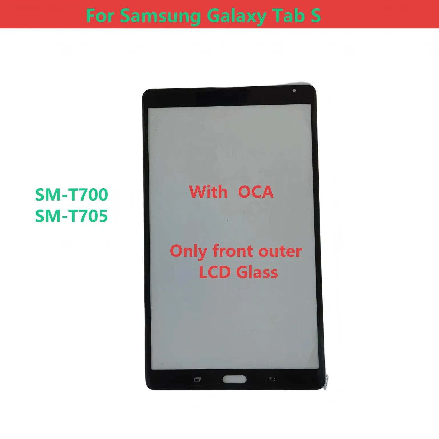 

НОВИНКА: Сенсорный экран (тачскрин) для Samsung GALAXY Tab S 8.4 SM-T705 SM-T700 T705 T700, переднее внешнее стекло LCD-дисплея с OCA