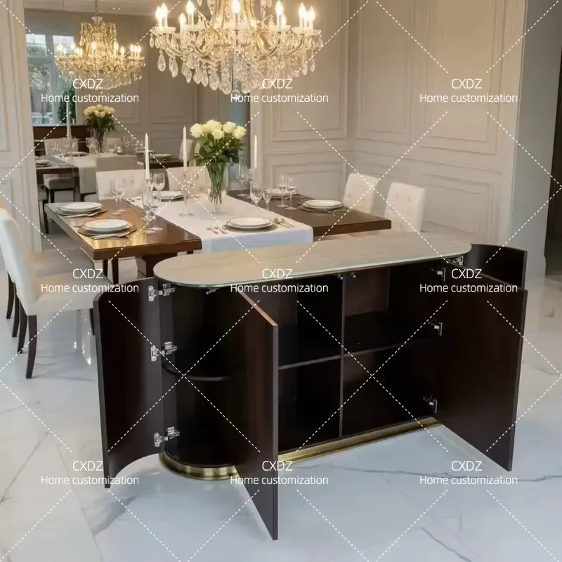 Modern Simple Solid Wood Porch Cabinet Light Luxury Dining Sideboard Living Room Home Decoration Storage Locker for Model