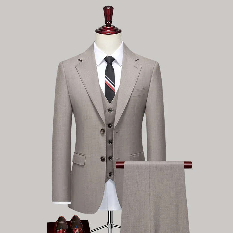 (4) Customized 2024 Male Groom Dress Casual Business Suit