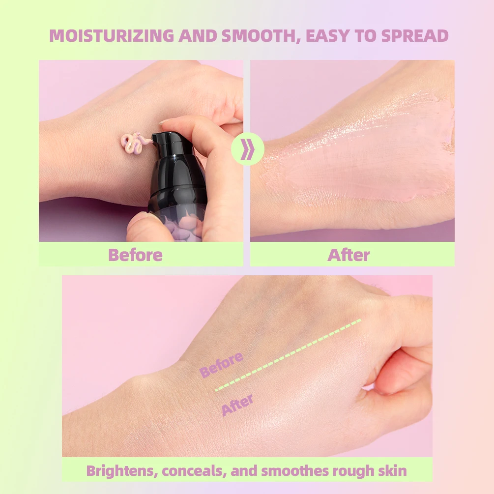 Qibest 삼색 프레스 릴리스 크림 컨실러 메이크업 베이스 브라이트닝 크림 리퀴드 컨실러 페이스 프라이머