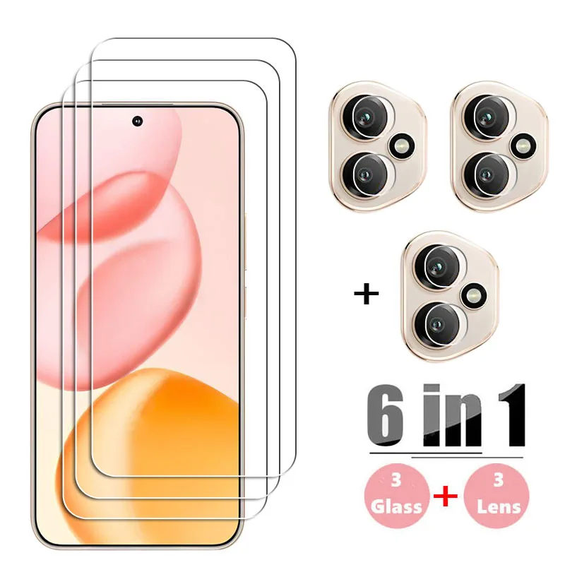 6 en 1 para Honor 400 pantalla de vidrio templado Honor 400 Protector de pantalla HD película protectora de lente de teléfono Honor 400