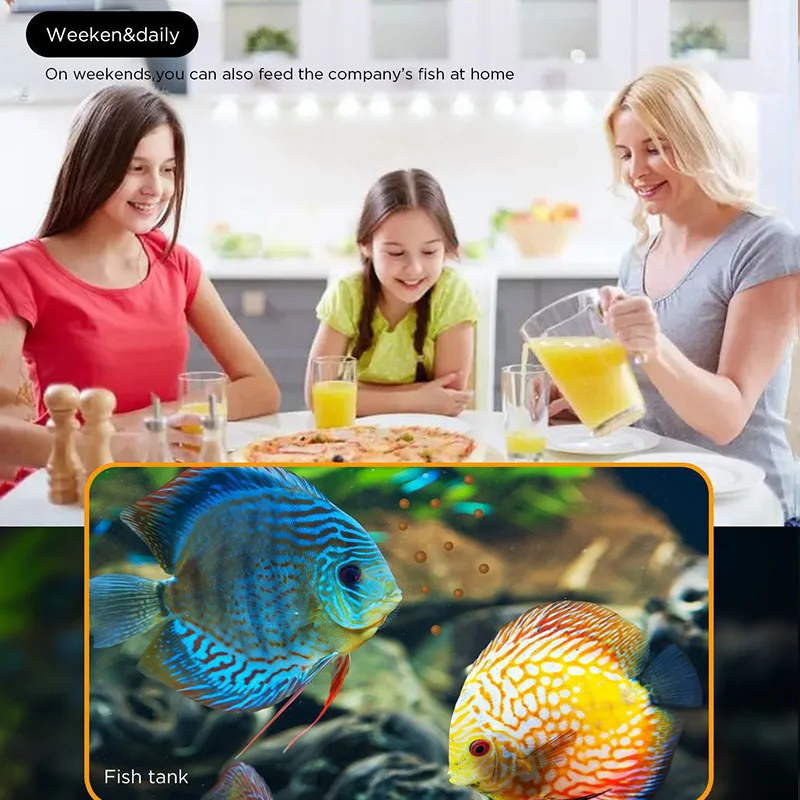 Wistino ホーム 4MP HD カメラ自動魚フィーダーナイトビジョンビデオ録画再生ペット