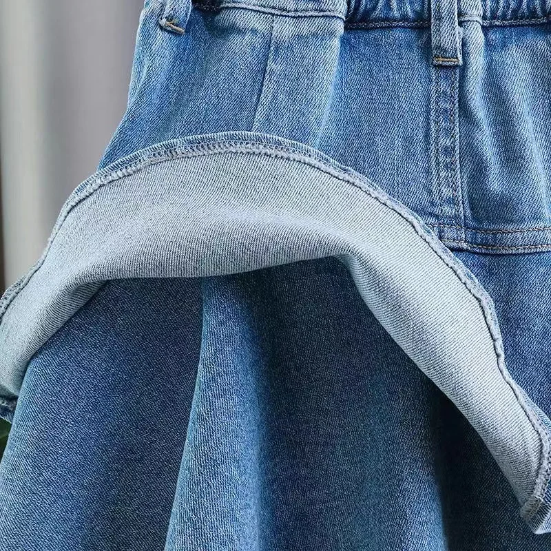 Girls Baby Denim Short Skirt Summer 2024 New Children\'s Fashionable Cake Skirt Half Skirt Kids Clothing