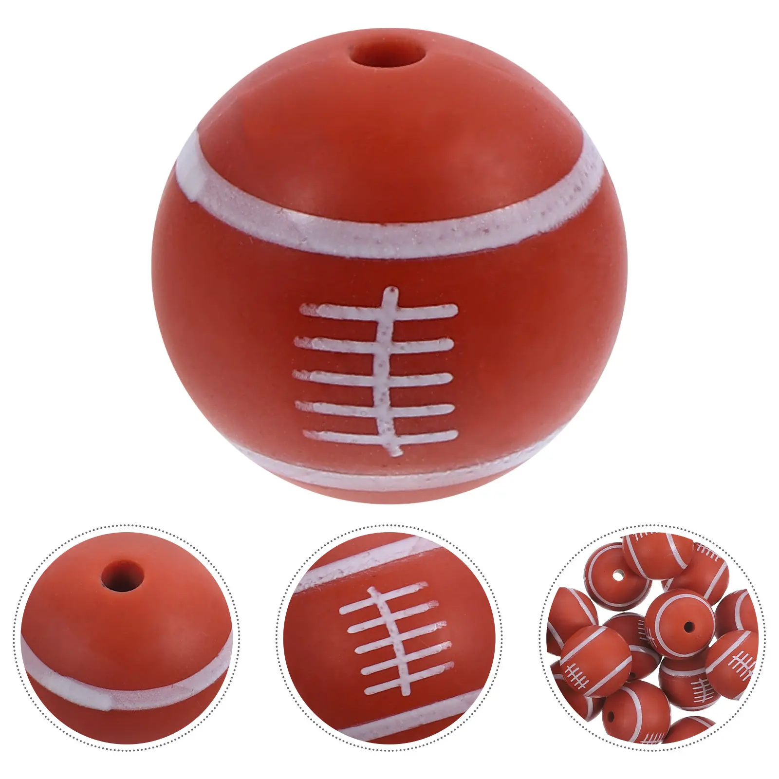 

50Pcs Spacer Beads for Jewelry Making Sports Themed DIY Craft Supplies Loose Ball Beads Charm for Necklaces Bracelets Keychains