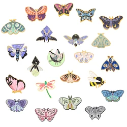 Beautiful Insect Series Hard Enamel Pin Cute Moth Butterfly Badges Metal Brooches Clothes Button Lapel Pins Jewelry Gifts