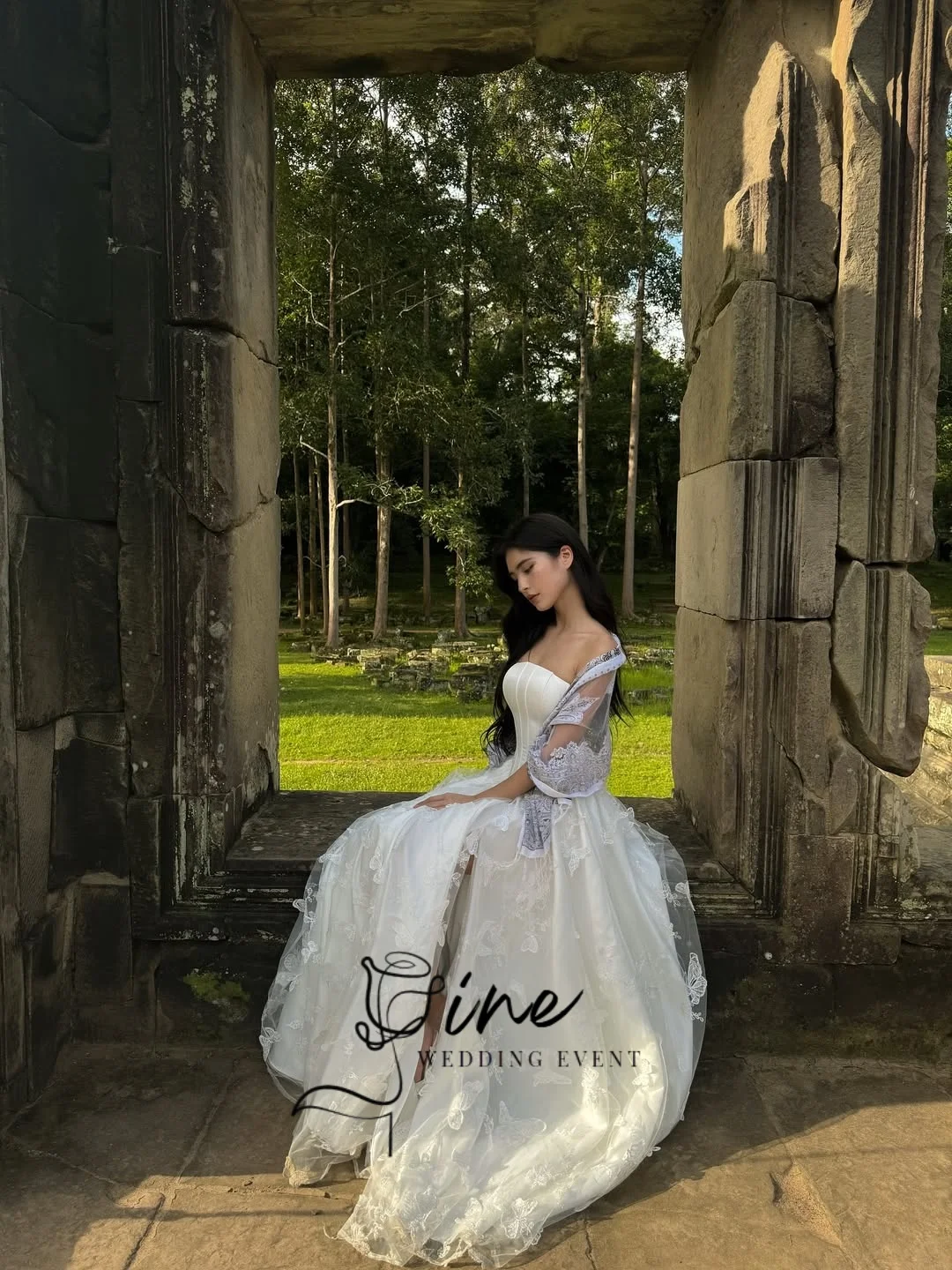 Oine 2026 lvory Tulle Evening Dress Strapless A Line Appliques Prom Party Gowns Side Slit Women Elegant Forma Dresses Customized