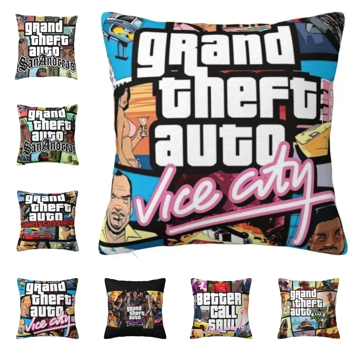 

Grand Theft Auto San Andreas Pillow Cover Home Decor GTA Video Game Cushions Throw Pillow for Car Double-sided Printing