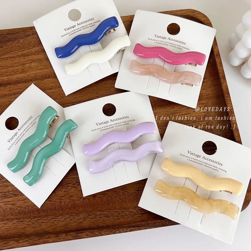 

Jelly Color Wave Hair Clip Acrylic Material Sweet Lovely Style Elegant Texture Practical Decorative Bangs Accessories for Women