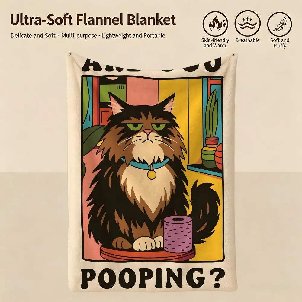 art W-Wash Your Paws-s Throw Warm Soft Flannel Blanket, Multi-use for Sofa Bed Camping Travel Nap