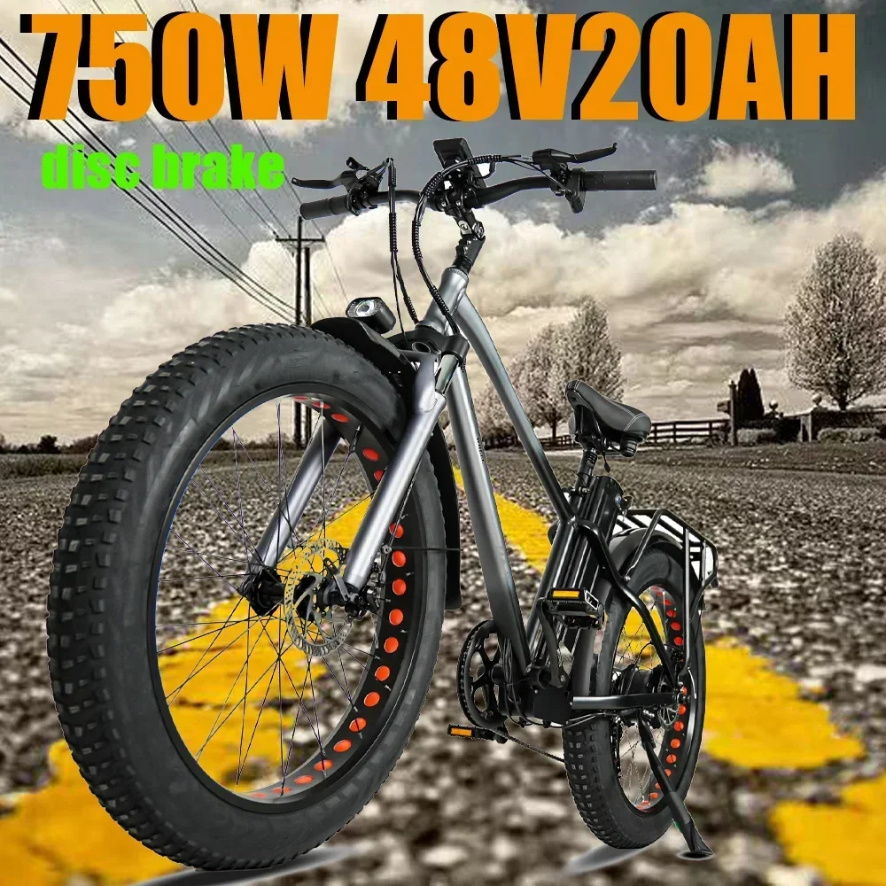 Electric Bicycle 750W motor 48V 20AH lithium Battery Mobile PhoneAPP Control E-Bicycle topSpeed 45KM/H Urban Off-road E- bicycle