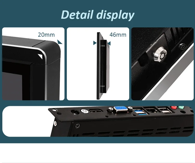 Sinmar 10 13 15 17 19 22 24 27 بوصة شاشة صناعية مدمجة مثبتة على الحائط Win10 J1900 Rs232 شاشة LCD تعمل باللمس
