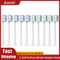 10 pz/set testina adatta pulita per DR. BEI C1 igiene orale denti spazzolino da denti filo interdentale azione testine installazione spazzola per capelli