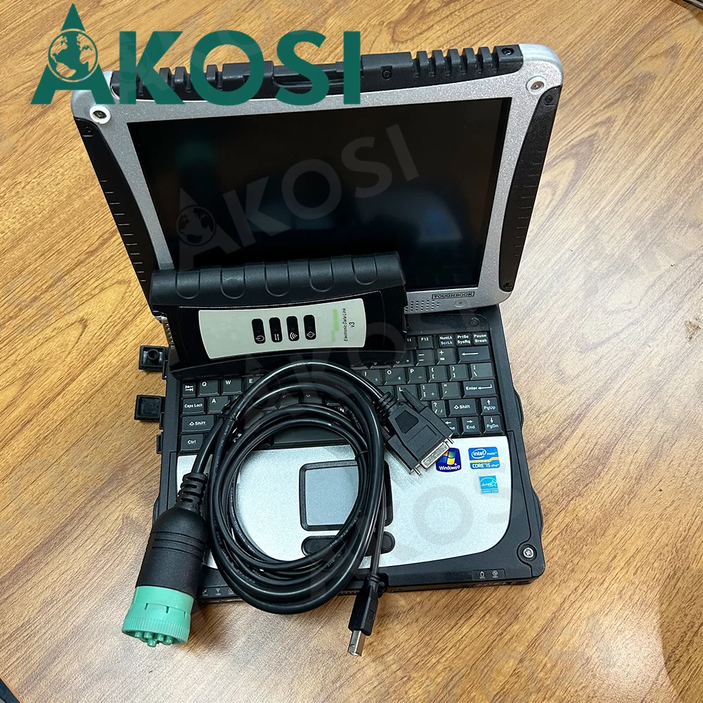 for EDL V3 Agricultural Tractor Heavy Vehicle Diagnostic Kit Tool JD Service Electronic Data Link For edl v3 with Cf19laptop