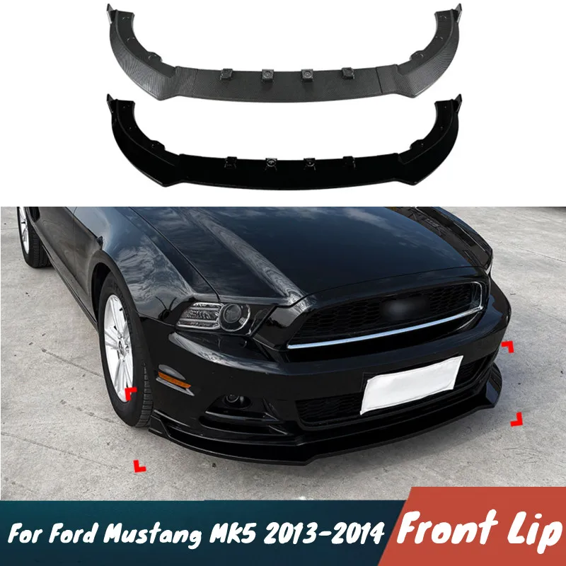 

For Ford Mustang MK5 2013-2014 Car Front Bumper Lip chin spoiler splitter Protector Guard Body Kit Exterior Modify Accessories
