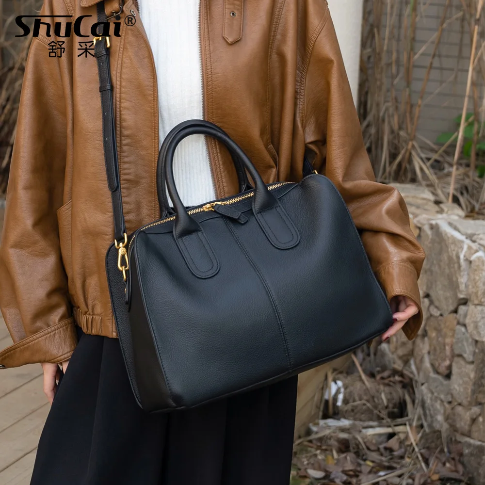 

Женская большая сумка через плечо из натуральной коровьей кожи, женский роскошный дизайнерский брендовый портфель, женская мягкая сумка из воловьей кожи