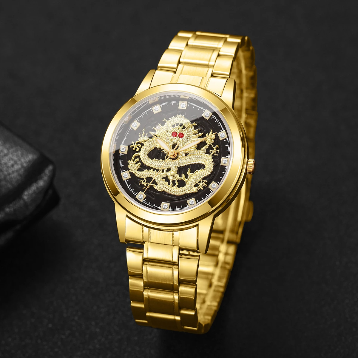 

Мужские роскошные часы с простым темпераментным циферблатом и деловыми кварцевыми часами, лучший выбор подарка (коробка в комплект не входит)