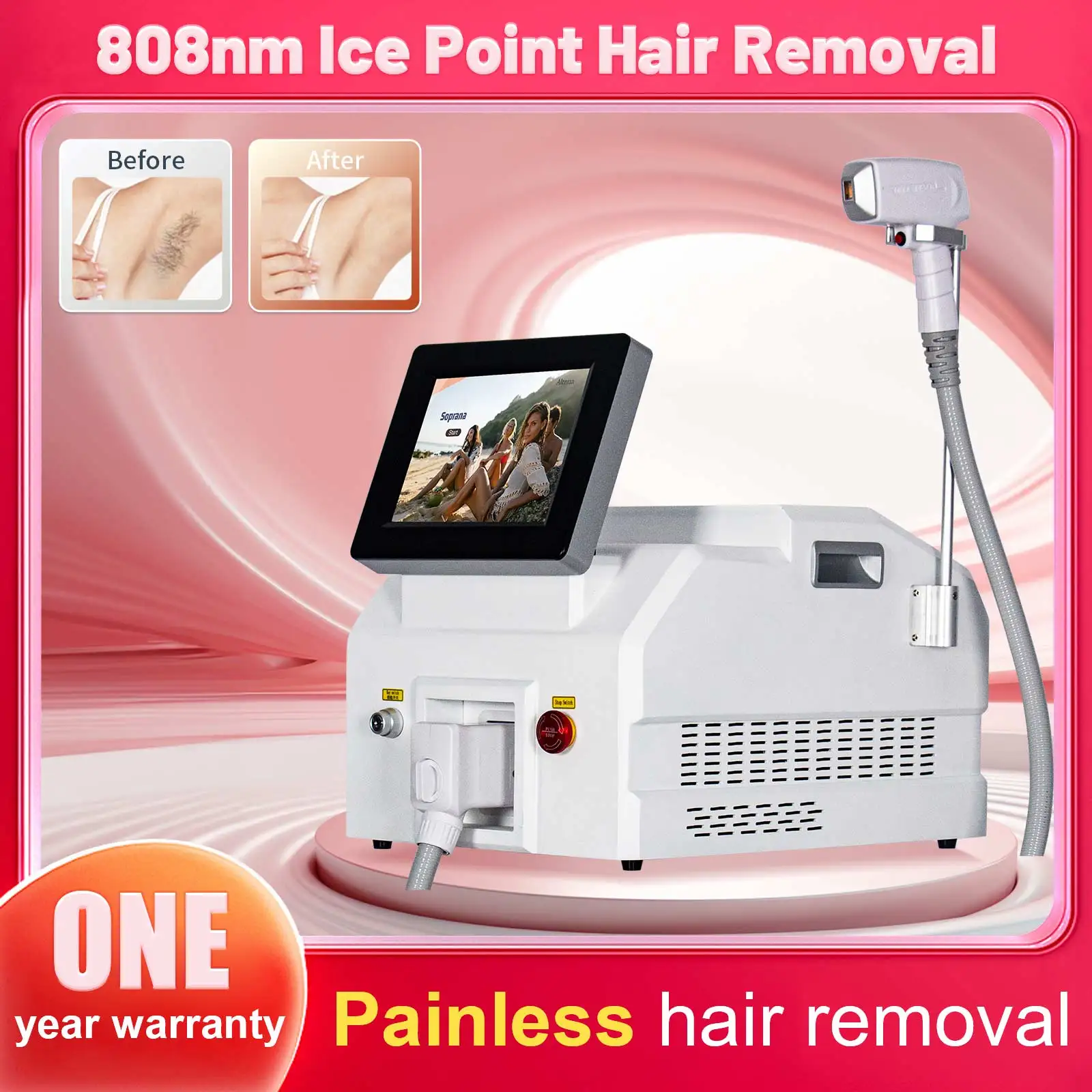 

3-wavelength 808Nm diode regenerator laser hair removal machine painless and effective female hair removal salon