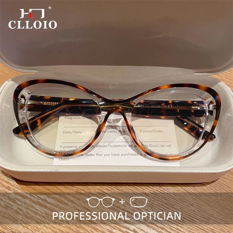 CLLOIO Retro Butterfly Frame  Anti Blue Light Reading Glasses Women Anti-reflection Myopia Glasses Customizable Prescription
