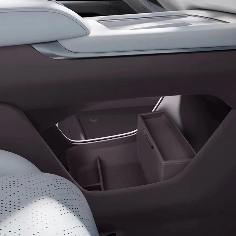 Per ZEEKR 7X 2024 + Console centrale Bracciolo Scatola portaoggetti inferiore Scatola organizer in silicone a doppio strato Aggiornamento interno Accessori auto