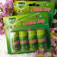 4pcs Sticky Fly Strip Fly Catcher Easy Fly Trap Tape Fruit Fly Traps For Home Indoor Outdoor Sticky Fly Paper Sticky Fly Ribbon