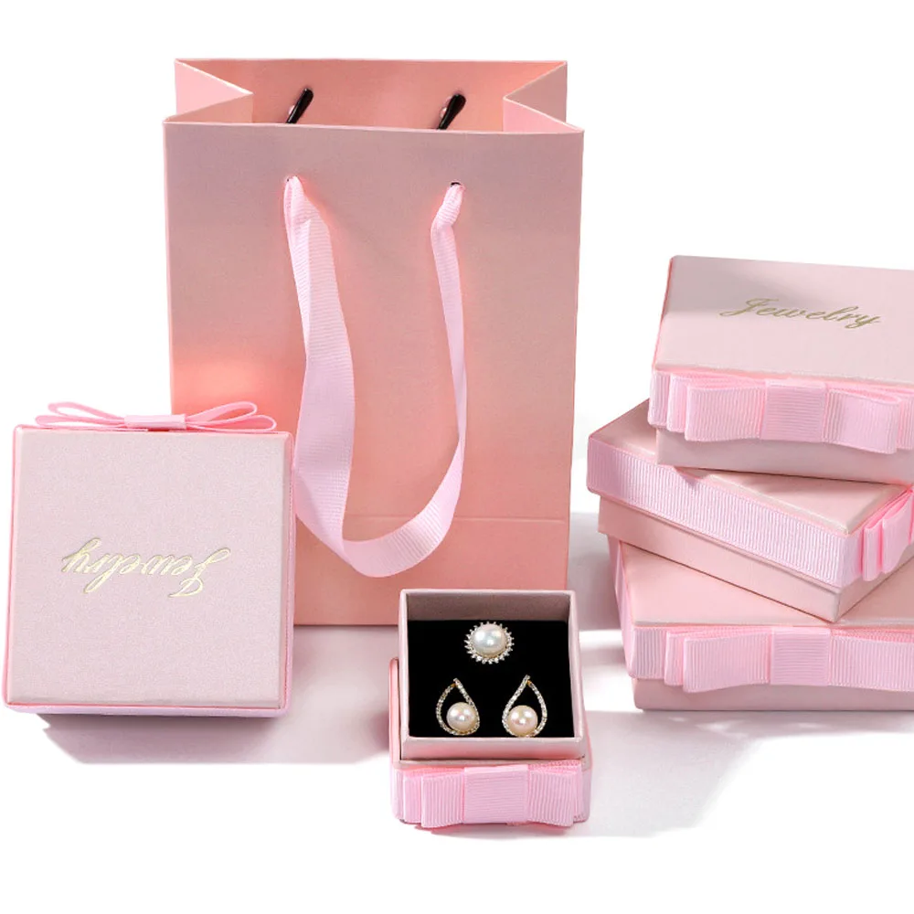 24pcs-pink-bow-jewelry-box-set-with-paper-bag-wedding-gift-packaging-for-rings-earrings-necklaces-bracelets-organizer-storage