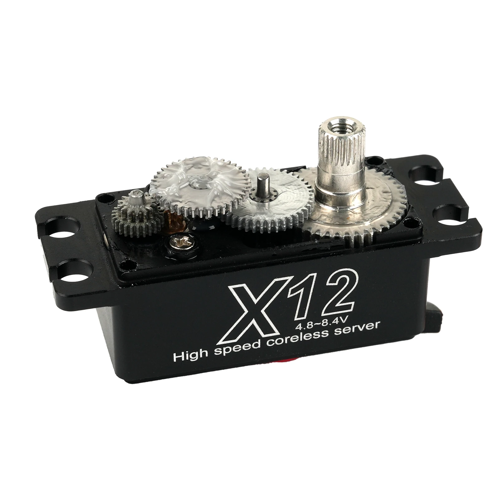X12 Servo coreless ad alta velocità a basso profilo 12KG - 25T Custodia digitale completamente in metallo con ingranaggi in acciaio inossidabile per auto/barche RC 1/8 1/10