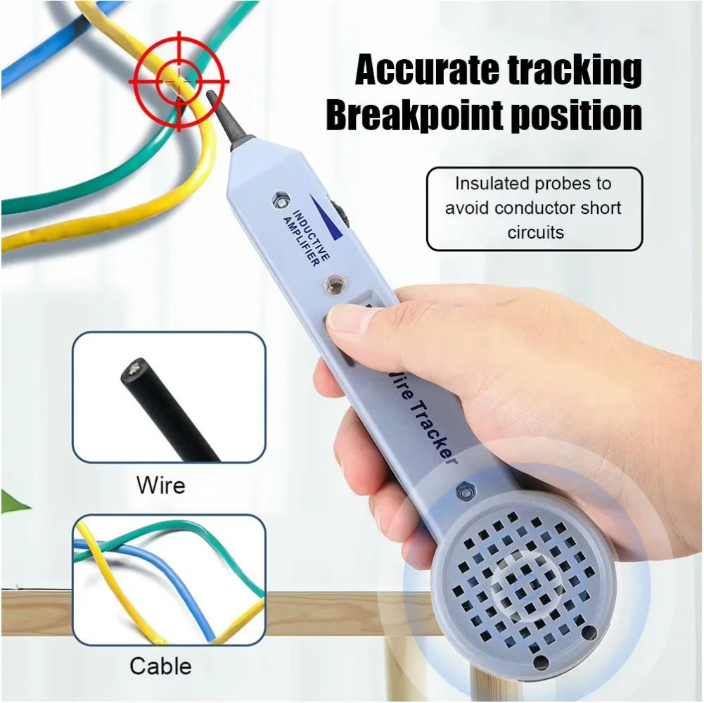 200EP Tone Generator Kit Wires Tone Tracer High Accuracy with Inductive Amplifier Insulation Probe Cable and Wire Repair Testing