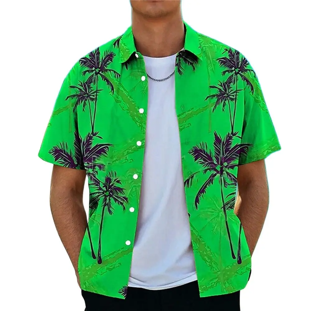 Koszula męska koszula z krótkim rękawem męska lato ponadgabarytowych wydrukowane bluzki T-shirt na co dzień plaża aloe T-shirt, 3D Ropa Para Hombre