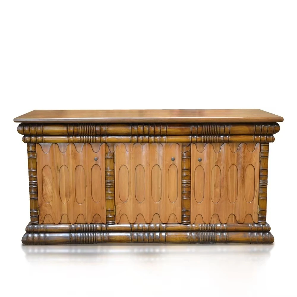 وحدة تحكم بوفيه عتيقة من خشب الساج الطبيعي، أثاث غرفة المعيشة الصلبة W150xH78cm المنزلية