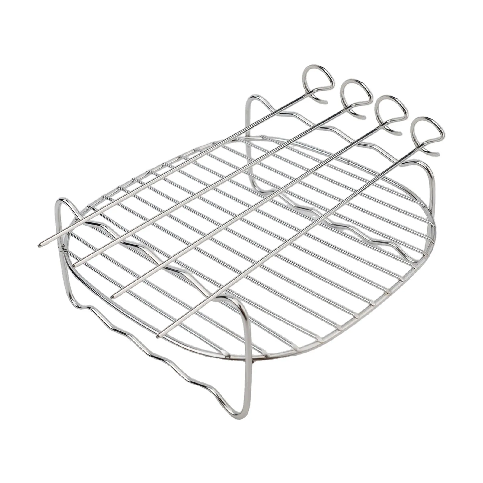 Air Fryer Holder Grill Rack 17.2x7.2cm 7 Inches AirFryer Accessories Double Layer Rack Stainless Steel Brand New