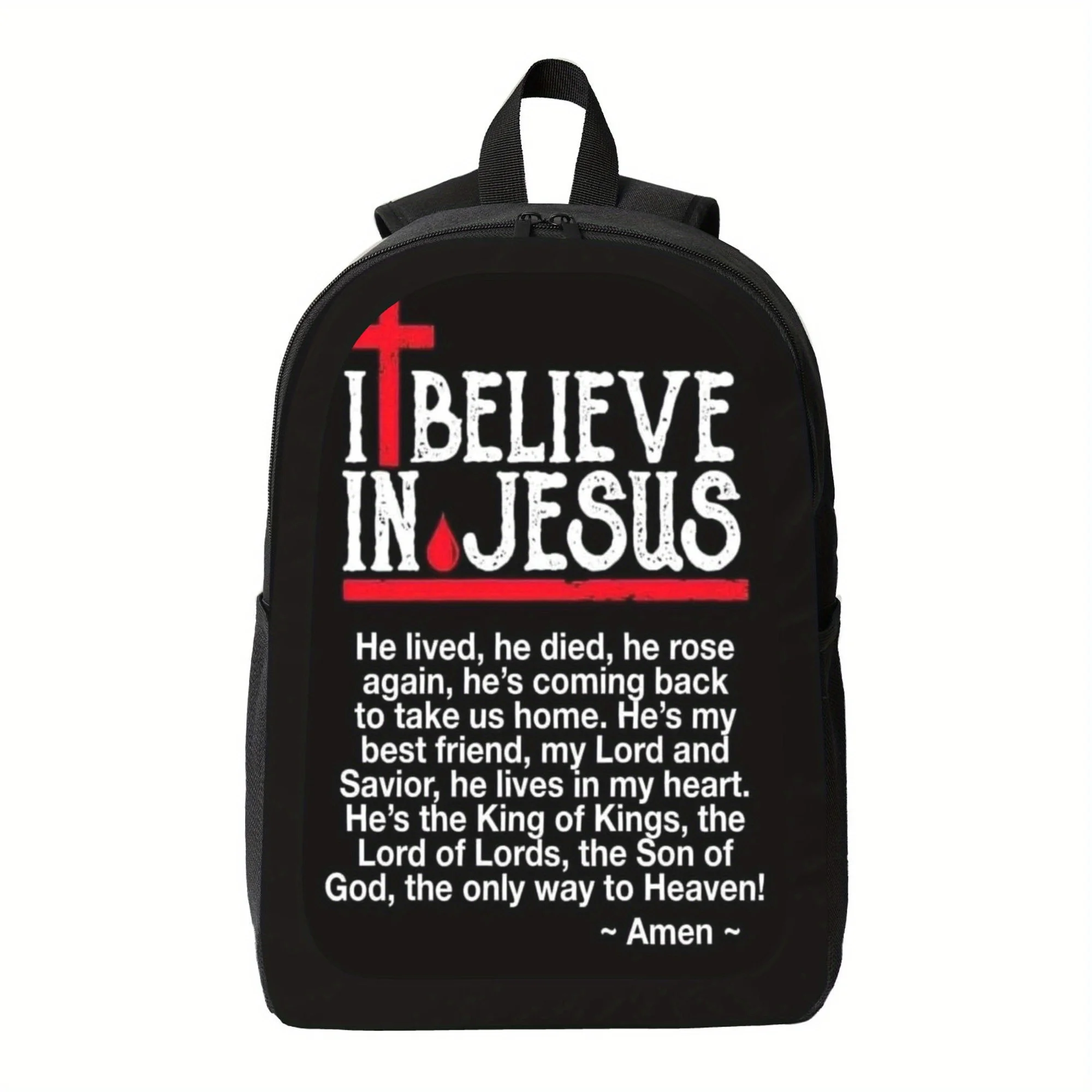 

Christian Belief 'I Believe in ' Motivational Backpack | Practical Bag with Religious Quote, Sturdy Structure, Breathable Mesh