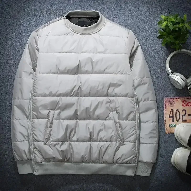 Pullover Padded Coat Men Solid Winter Patchwork Jacket Spiritual Young Man Cold-proof Clothing Stand-up Collar Sweatshirt