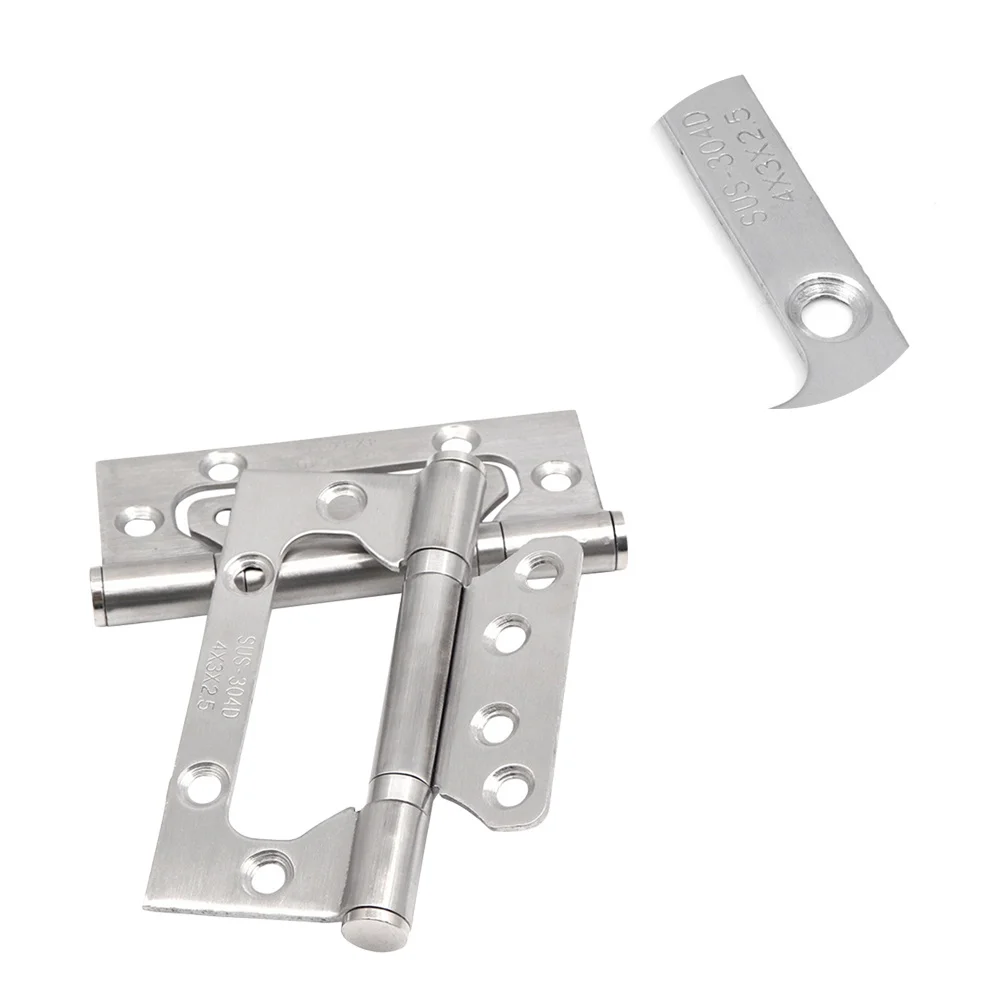 2 قطعة الفولاذ المقاوم للصدأ كتم المفصلي سميكة مانع االصدأ الباب الصامت فضفاض 4 5 بوصة ديكور المنزل نافذة ملحق الفضة