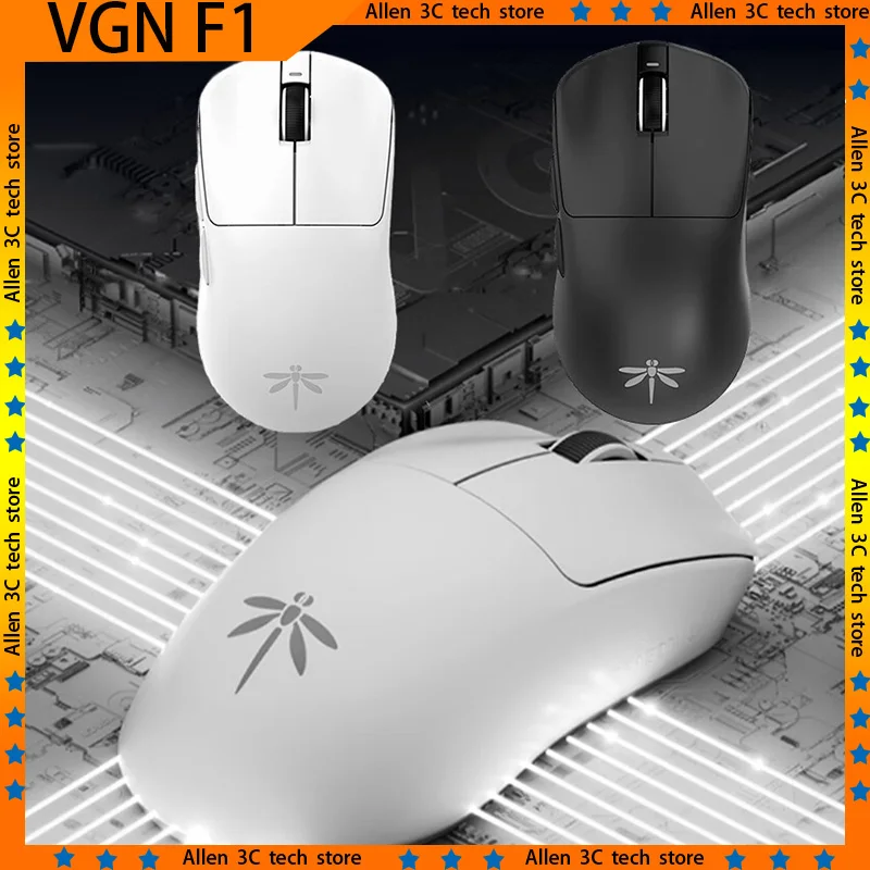 VGN Dragonfly F1 Wireless Mouse PAW3395 2Mode 2.4G Type-C Wired Low Delay Ergonomics Lightweight Office Gamer PC Gaming Mouse